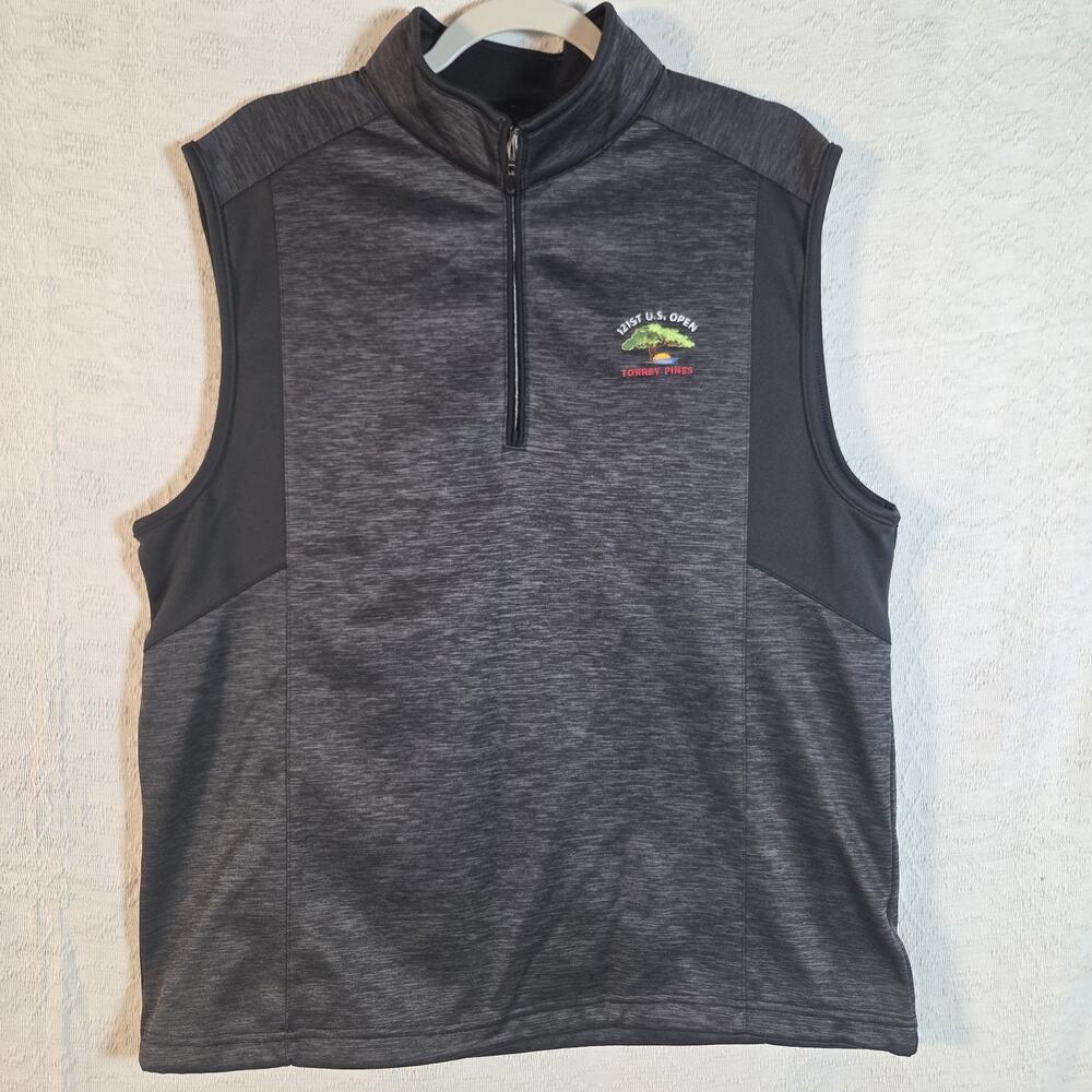 Greg Norman 121st U.S. Open Torrey Pines Golf‎ Vest Mens Medium 1/4 Zip